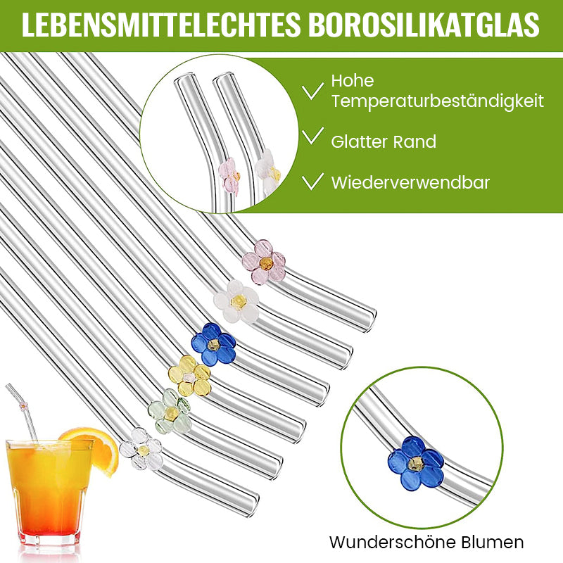 Strohhalme aus farbigem Glas