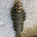 Paracord Mumie Messing Totenkopf Schlüsselanhänger