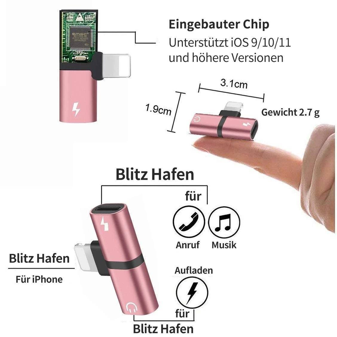 4 in 1 Kopfhörer Blitzadapter für iPhone