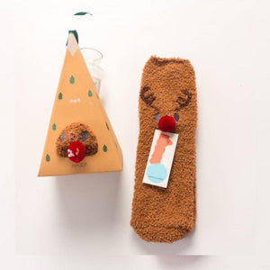 Weihnachtsgeschenkbox – süße Plüschsocken