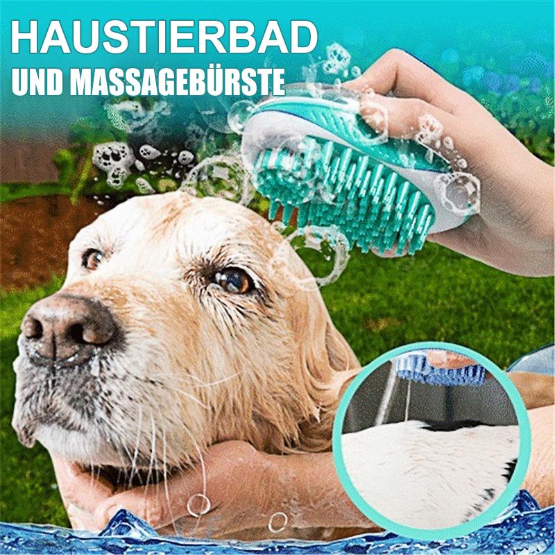 Haustierbad und Massagebürste