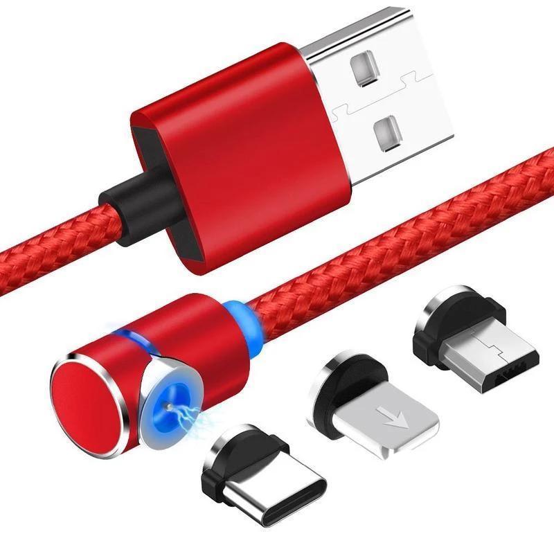 Bequee 3 in 1 magnetisches Ladekabel für Lightning, Micro und Type C, 2m