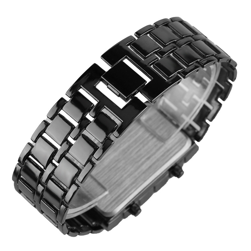 Herren Lava LED Digitale Edelstahl Armbanduhr