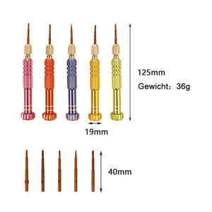 5 in 1 Präzision Torx-Schraubendreher-Magnetsatz Handy-Uhr-Reparatur-Werkzeugsatz