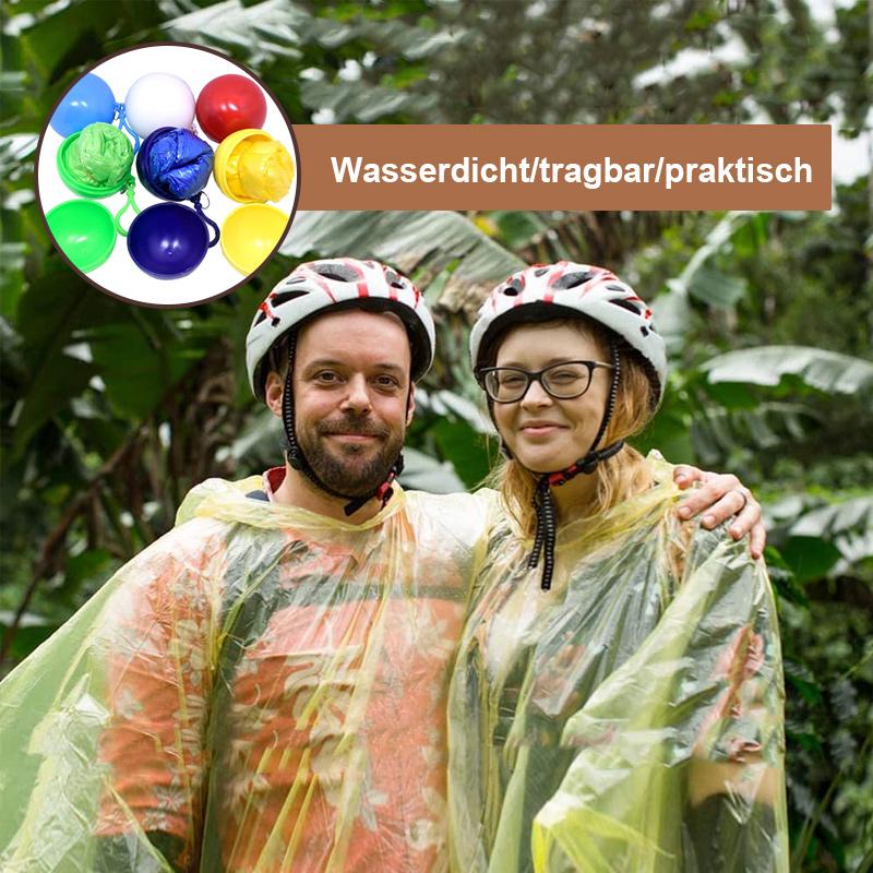 bunter Regenponcho mit tragbarem Hakenball