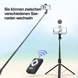 Selfie-Stick mit LED-Aufhelllicht