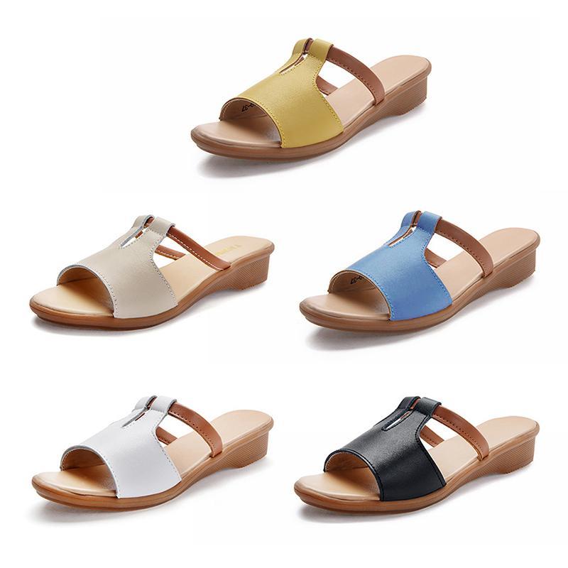 Sommer Leder Flip Flops Sandalen für Frauen