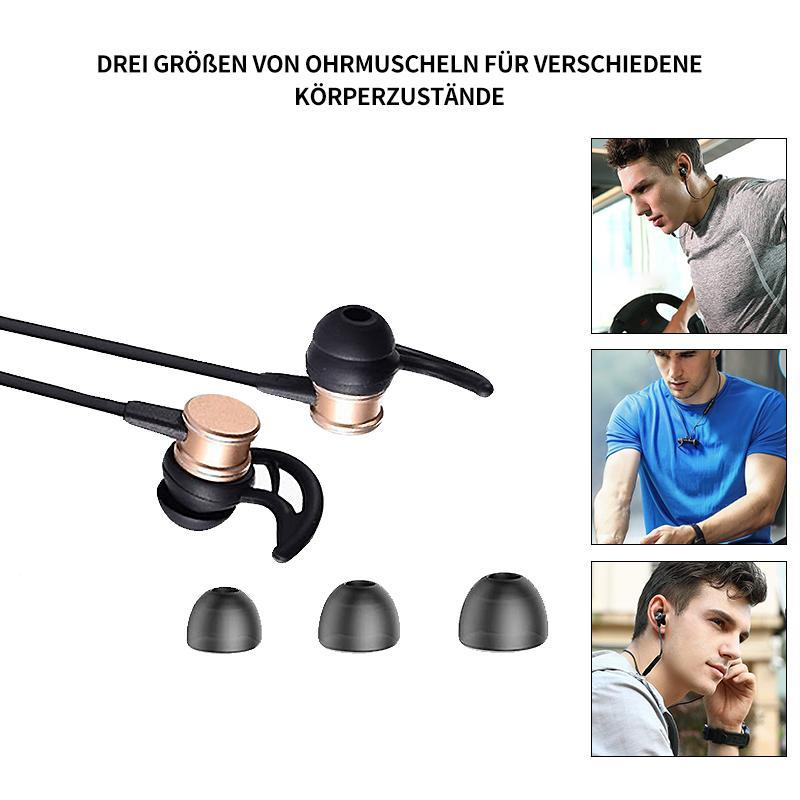 Bluetooth-Kopfhörer, Stereo-In-Ear-Ohrhörer, sicherer Sitz für Sport, Fitnessstudio, Reisen (wasserdicht, Noise Cancelling Mic)