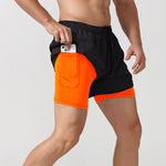 Atmungsaktive Doppelschicht-Sportshorts