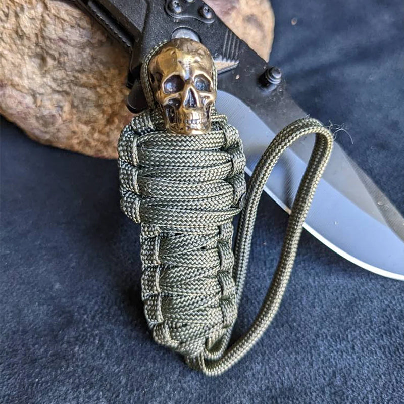 Paracord Mumie Messing Totenkopf Schlüsselanhänger