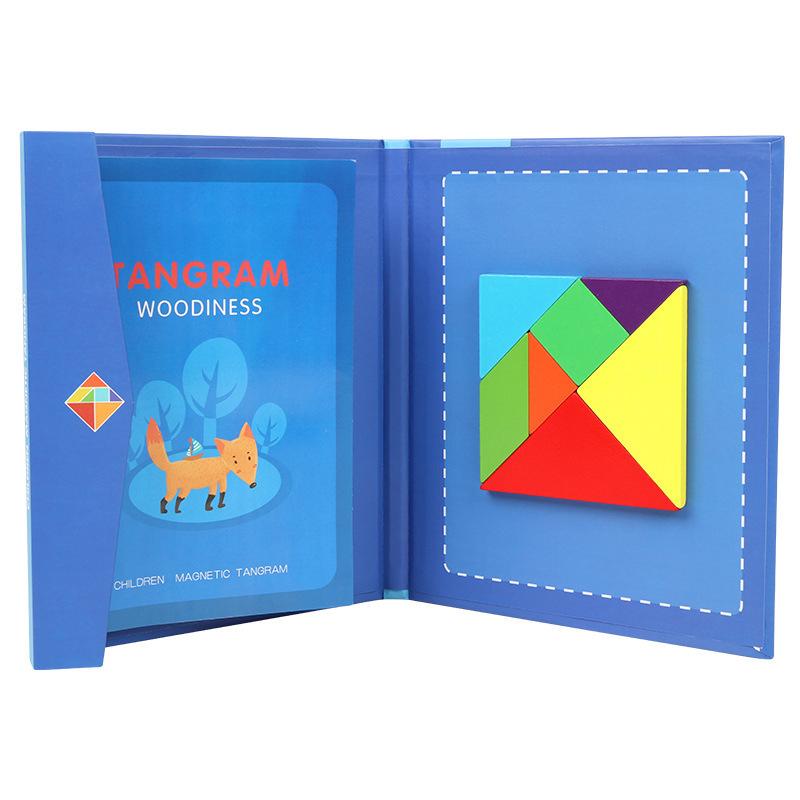 Holzmuster Tangram Magnetpuzzle