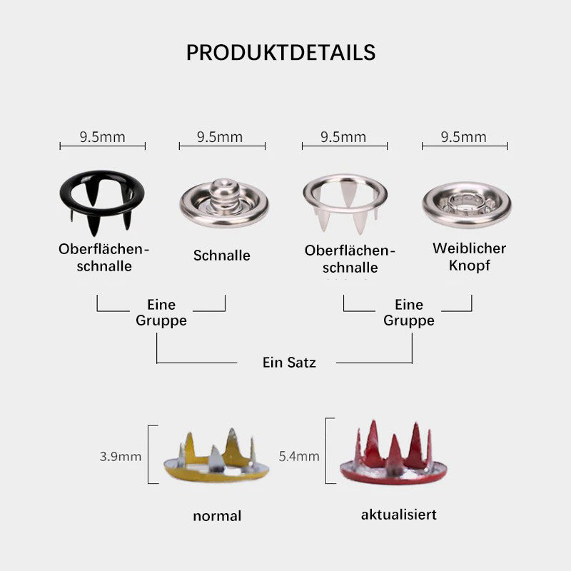 Multifunktionales Snap-Kit aus Metall