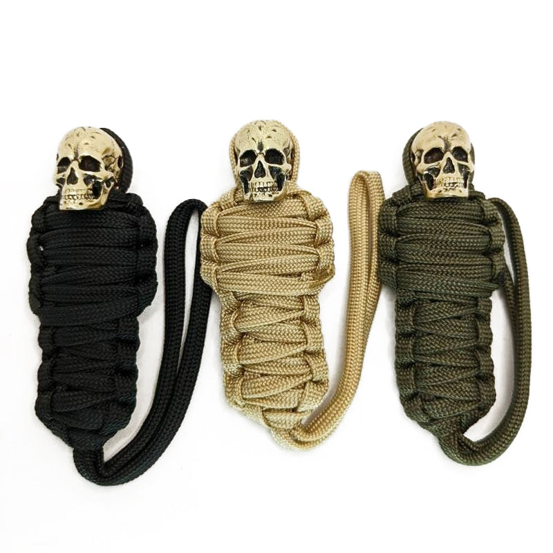 Paracord Mumie Messing Totenkopf Schlüsselanhänger