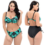 Großer bedruckter Bikini mit hoher Taille  